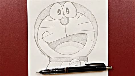 Easy Cartoon Drawing How To Draw Doraemon Using Just A Pencil Step By
