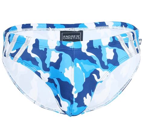 Andrew Christian Swim Brief Blue Camo Bikini 7912 Blue Andrew