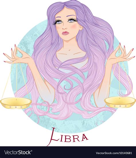 Astrological Sign Of Libra As A Beautiful Girl Vector Image