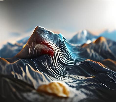 Ai Generated Art Mountain Waves Art Board Print By Ac Chidiac In Wave Art Art Boards Art