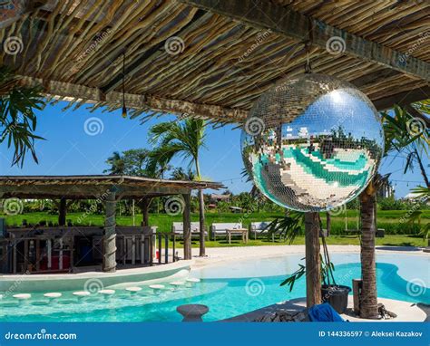 Disco Ball Reflecting Green Swimming Pool Stock Image Image Of Dance Abstract 144336597