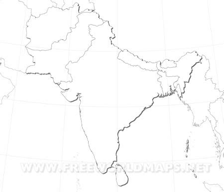 Blank South Asia Map Verjaardag Vrouw