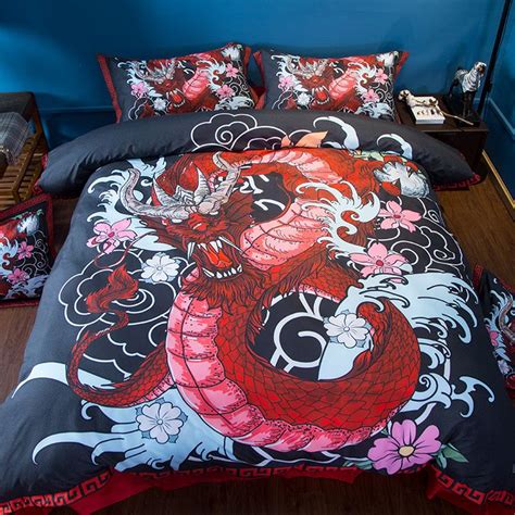 Home Textile Dragon Bedding Set Us Twin Full Queen King Super King Size