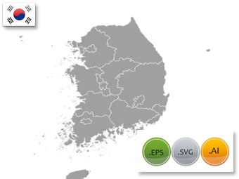Or try south korea map. KR South Korea Province Vector Map, editable for SVG, AI, EPS