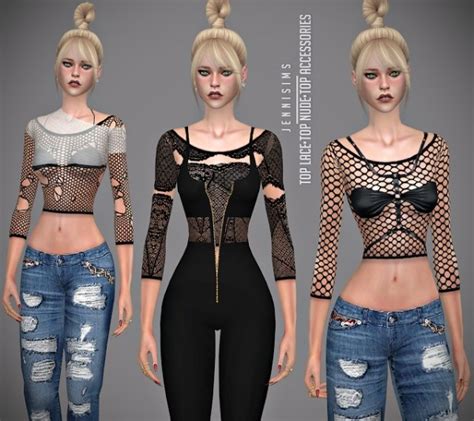 Jenni Sims Top And Accessories Lace Happy Find • Sims 4 Downloads