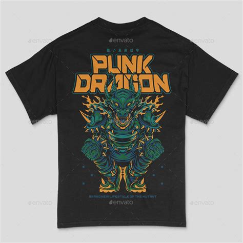 Punk Dragon Techwear Monster T Shirt Design Template By Badsyxn