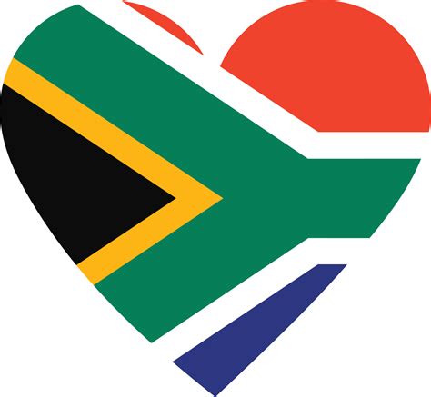 South Africa Flag In The Shape Of A Heart 11659326 Png