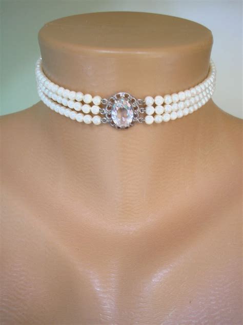 Vintage Pearl Choker Osaki Pearls Pearl Choker With Faux Etsy
