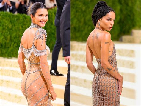 met gala 2021 kendall jenner and zoë kravitz put a luxe spin on exposed underwear british vogue