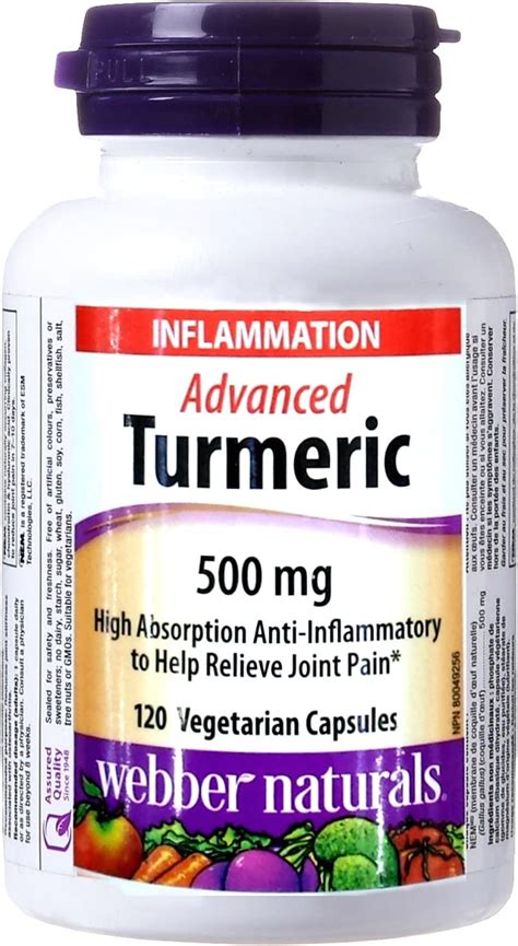 Webber Naturals Advanced Turmeric 120 Capsules High Anti Inflammatory