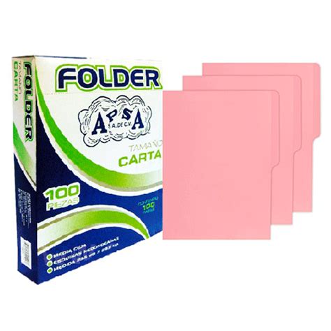 Folder Cartulina Carta Color Rosa C100 Apsa El Guardian Mexico