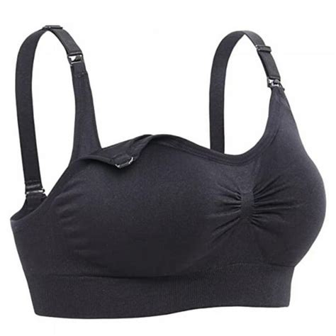 women s seamless nursing bra wireless maternity breastfeeding bralette black m