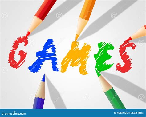Kids Games Indicates Child Childhood And Drawing Stock Illustration