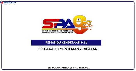 1 membawa kenderaan pejabat (atas kebenaran bertulis daripada ketua jabatan) sekiranya ketiadaan pemandu. _Pelbagai Kementerian _ Jabatan • Kerja Kosong Kerajaan