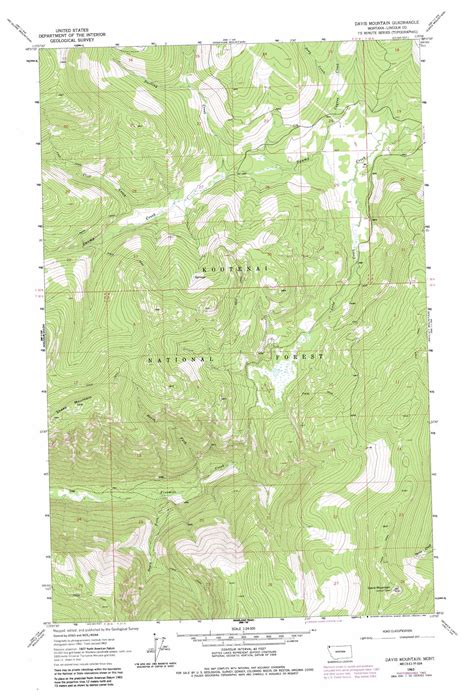Davis Mountain Topographic Map 124000 Scale Montana