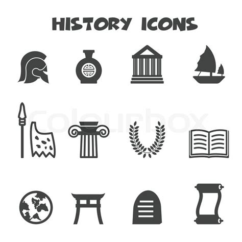 History Icons Mono Vector Symbols Stock Vector Colourbox