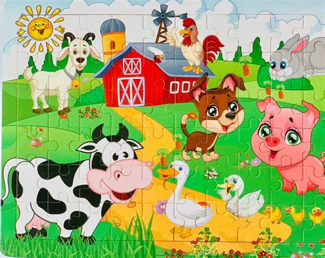 Farm Animals Puzzle Jigsaw Puzzles For Kids Animal Puzzle Puzzles