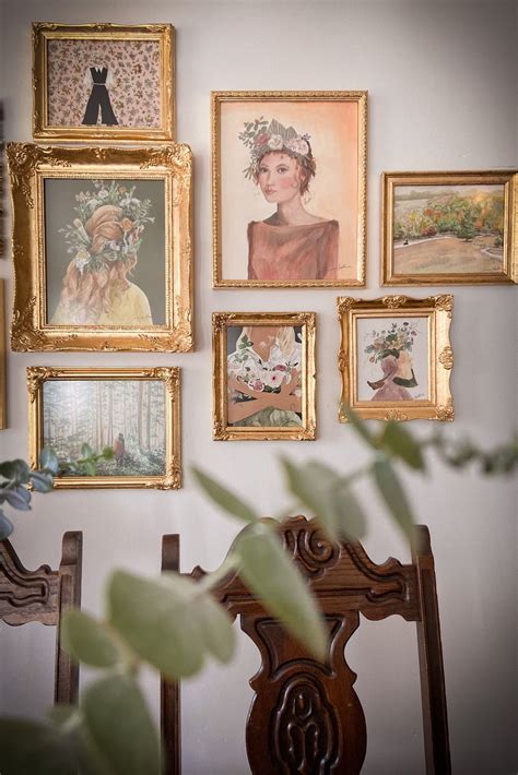 Gallery Wall With Gold Frames Home Decor In 2021 Gallery Wall