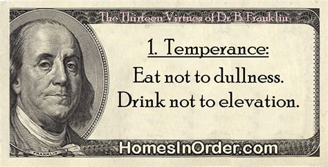 Benjamin Franklins 13 Virtues 1 Temperance