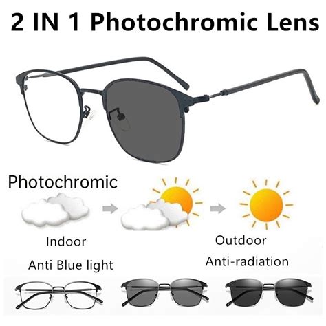 photochromic glasses anti radiation metal anti blue light eyeglass for women men replaceable