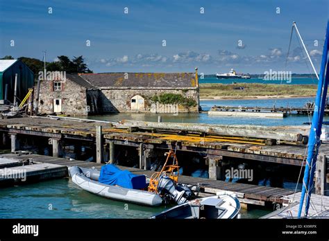 Hayles boat yard in Yarmouth Harbour on the Isle of Wight UK Stock