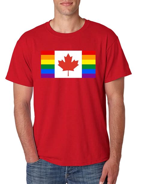S T Shirt Pride Rainbow Canadian Flag Shirt Canada Proud Gay Zilem