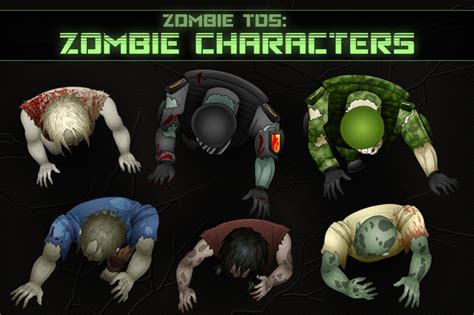Top Down Shooter Zombie Sprites By Free Game Assets Gui Sprite Tilesets