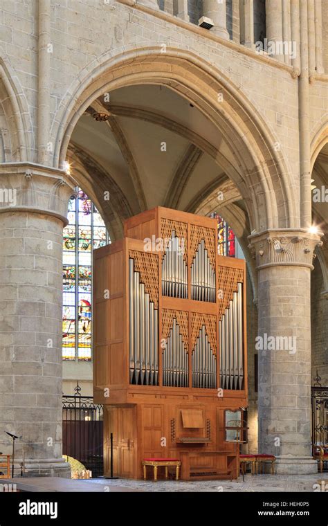 An Organ At The Cathedral Of St Michael And St Gudula 1519 In