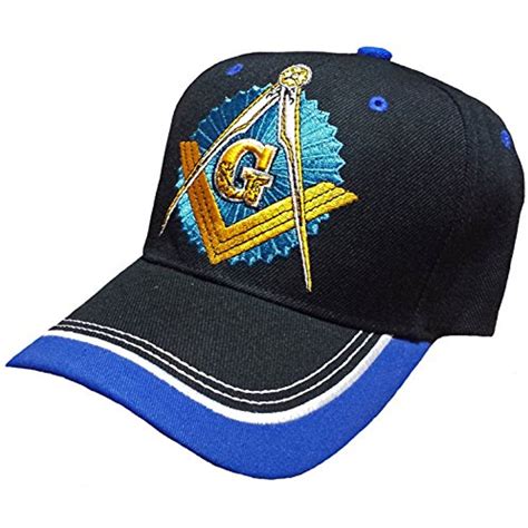 Master Masonic Lodge Cap Black With Royal Blue And White Hat Mason