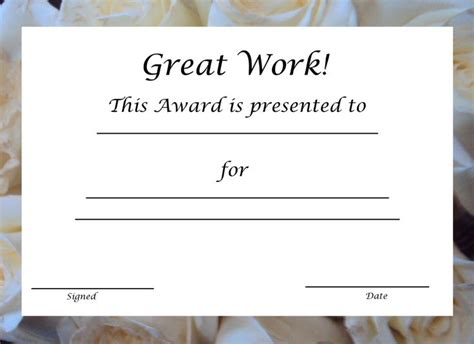 Each blank certificate template has changeable background colours and an option to swap the decoration or remove it all together. Free Printable Award Certificate Template | Free Printable ...