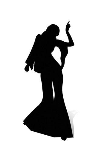 Female Disco Dancer Silhouette Cardboard Cutout Standup Standee
