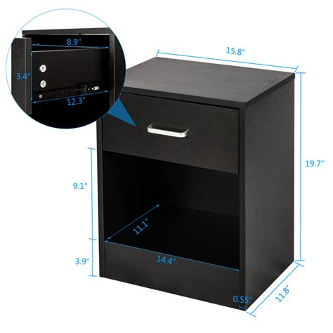 2Pcs Bedroom Furniture Night Stands with Drawer Black ... This minimalist nightstand can be built using basic build plans designed for beginning builders, or with a set of applied plans that offer a bit more of a.