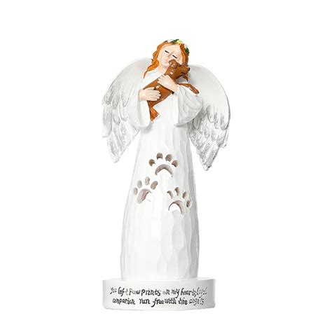 Imshie Angel Dog Memorial Figurines Flickering Led Angel Dog Memorial
