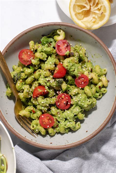 Vegan Avocado Pesto Pasta Cozy Peach Kitchen