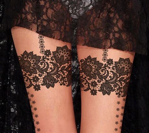 lace tattoo tights i like the design not with the little flowers tho with images lace
