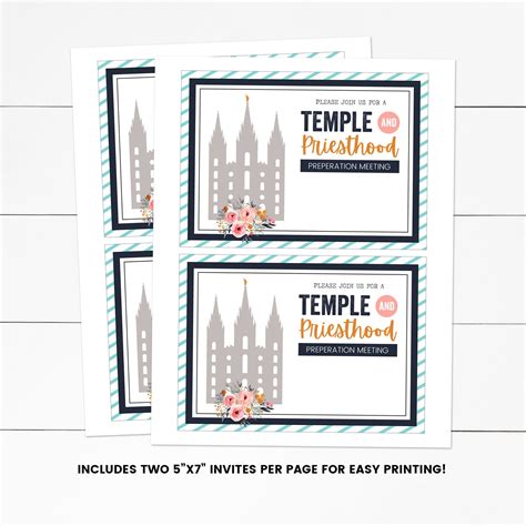 Editable Temple And Priesthood Preview Invitation Temple And Etsy