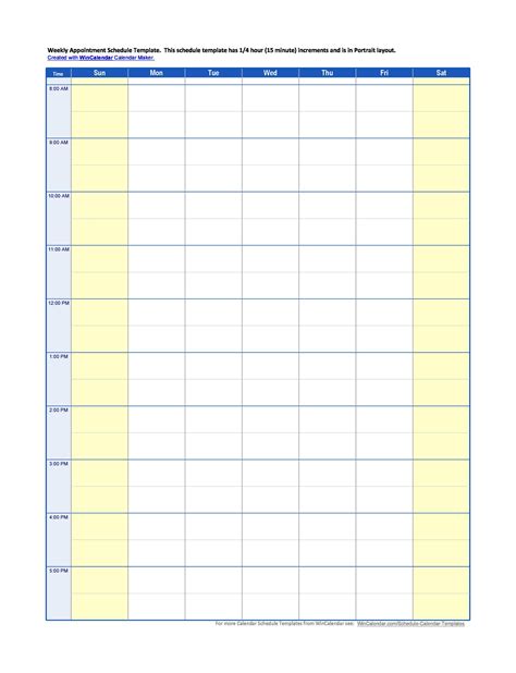 Free Printable Appointment Scheduling Template Printable Templates