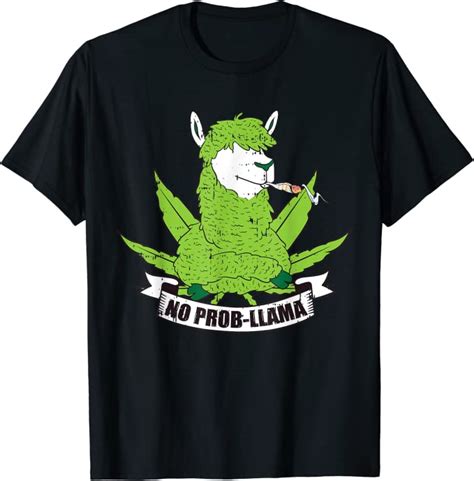 No Probllama Llama Smoking Weed Joint Funny Pot Smoker