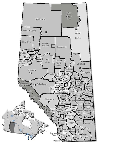 Map Of Alberta Map Of Districts Online Maps And