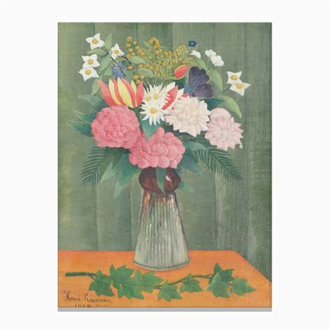 Flowers In A Vase Henri Rousseau Still Life Canvas Print By Fy