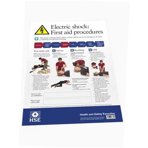 Electric Shock First Aid Procedures 297mm X 420mm Laminated Poster