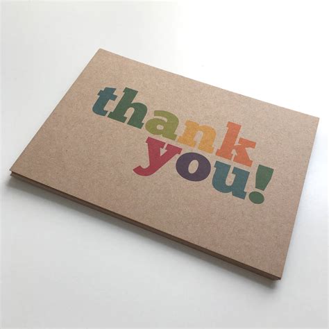 Set Of 12 Colourful Thank You Postcard Note Cards By Dig The Earth