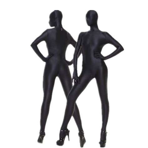 Black Lycra Spandex Costumes Unisex Fetish Zentai Suits Halloween Party