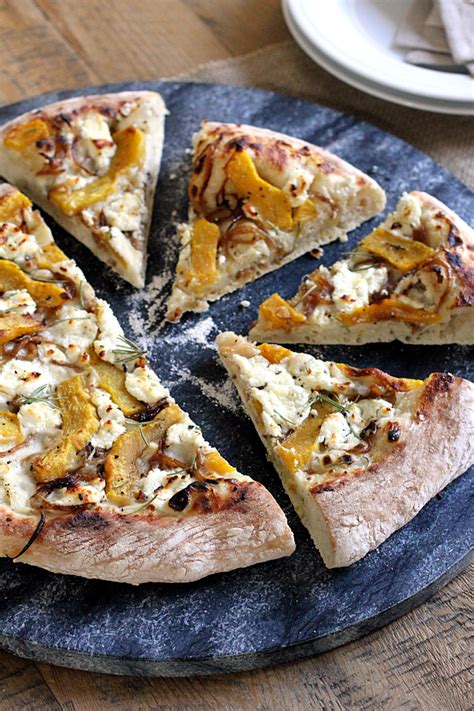Drizzle with 1 tablespoon olive oil, season with salt and pepper, and toss to coat. Acorn Squash, Caramelized Onion and Goat Cheese Pizza ...