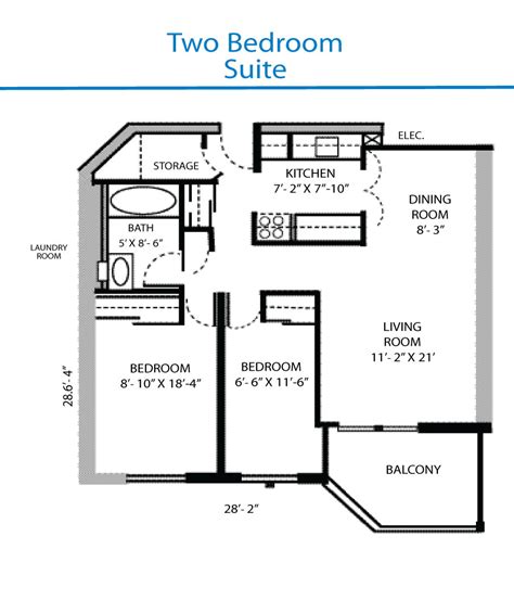 This floor plan is a masterpiece with all the essentials that make a complete 2 bedroom plan. Floor Plan of the Two Bedroom Suite | Quinte Living Centre