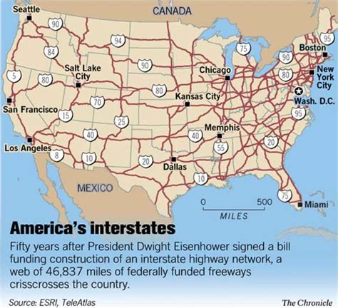 The number(s) of a highway exit taken by the current maneuver. THE INTERSTATE HIGHWAY SYSTEM AT 50 / America in fast lane ...