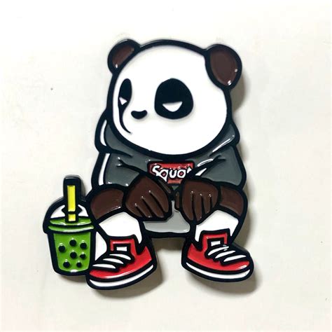 Boba Panda Enamel Pin Asians Never Die