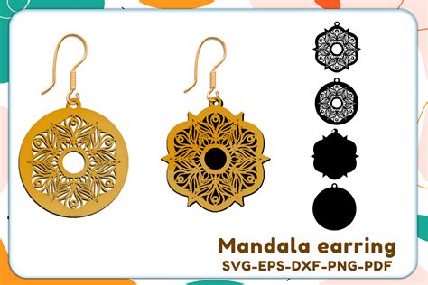 Mandala Earring Svg Graphic by SvgProPlus · Creative Fabrica