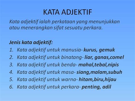 Latihan Tatabahasa Kata Adjektif Tahun 5 Ppt Bahasa Melayu Powerpoint