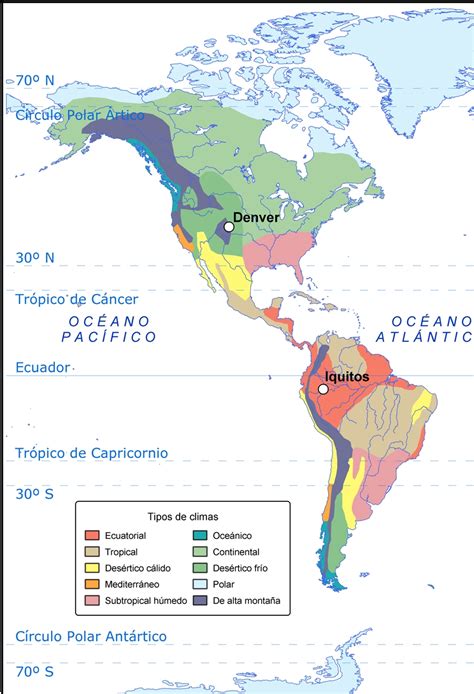 GeografÍa Segundo AÑo San Carlos Mapa ClimÁtico De Las AmÉricas